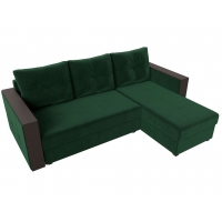 Угловой диван Валенсия Лайт (велюр зелёный) - Изображение 1